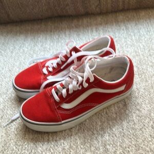 Vans Red and White Sneakers